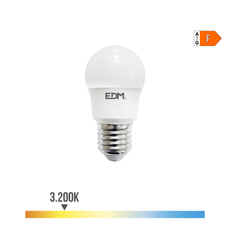 Bombilla esferica led e27 8,5 w 880 lm 3000 k luz calida ø4,5 x 8,6 cm Bombilla esferica led e27 8,5 w 880 lm 3000 k luz calida ø4,5 x 8,6 cm