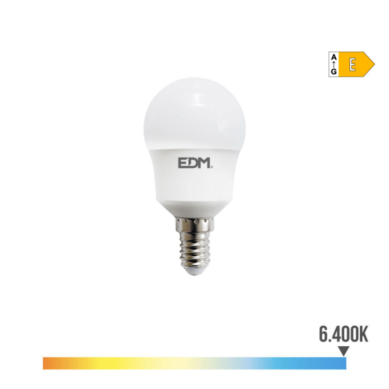 Bombilla esferica led e14 8,5 w 1000 lm 6400 k luz fria ø4,5 x 8,8 cm Bombilla esferica led e14 8,5 w 1000 lm 6400 k luz fria ø4,5 x 8,8 cm