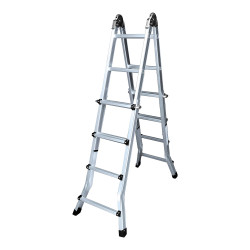 Escalera multifunción telescópica de aluminio 2 x 4+4 peldaños en131