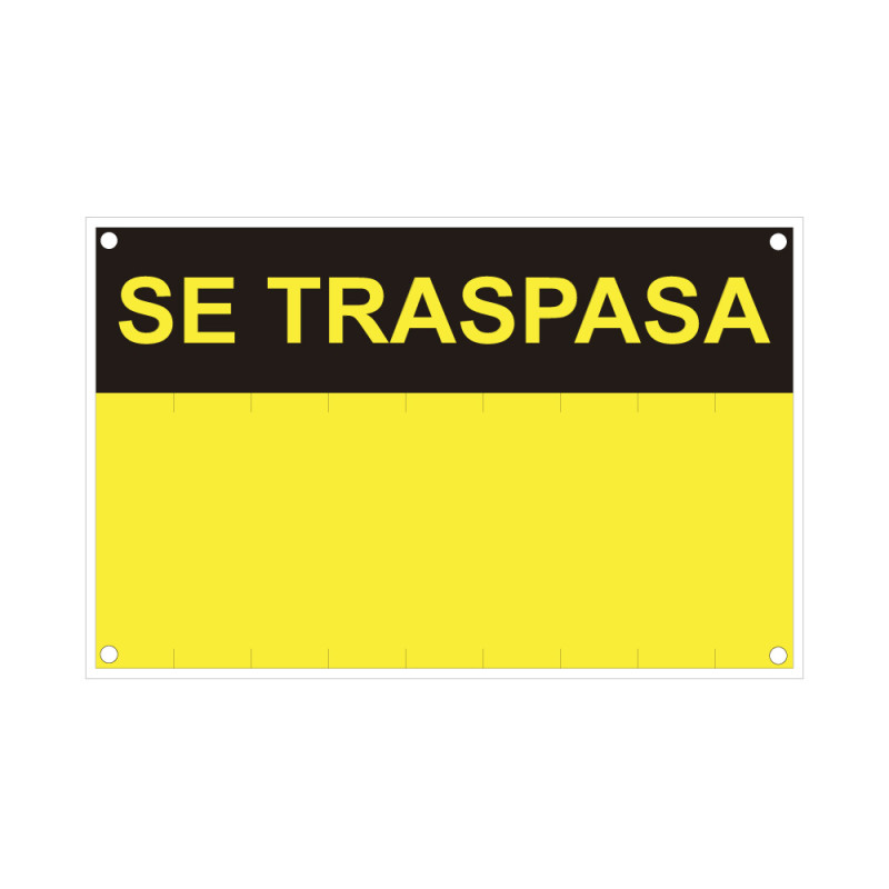 Rotulo "se traspasa" (pvc 0.4mm) 35x45cm normaluz Rotulo "se traspasa" (pvc 0.4mm) 35x45cm normaluz