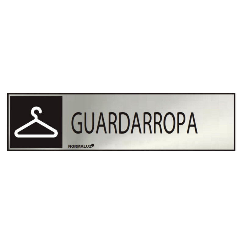Cartel informativo "guardarropa" (inox adhesivo 0.8mm) 5x20cm normaluz Cartel informativo "guardarropa" (inox adhesivo 0.8mm) 5x20cm normaluz
