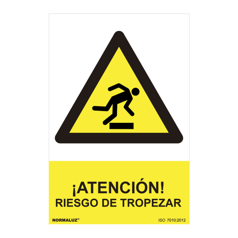 Cartel "atencion riesgo de tropezar" (pvc 0.7mm) 30x40cm normaluz Cartel "atencion riesgo de tropezar" (pvc 0.7mm) 30x40cm normaluz