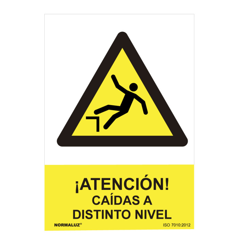 Cartel peligro "atencion caidas a distinto nivel" (pvc 0.7mm) 30x40cm normaluz Cartel peligro "atencion caidas a distinto nivel" (pvc 0.7mm) 30x40cm normaluz