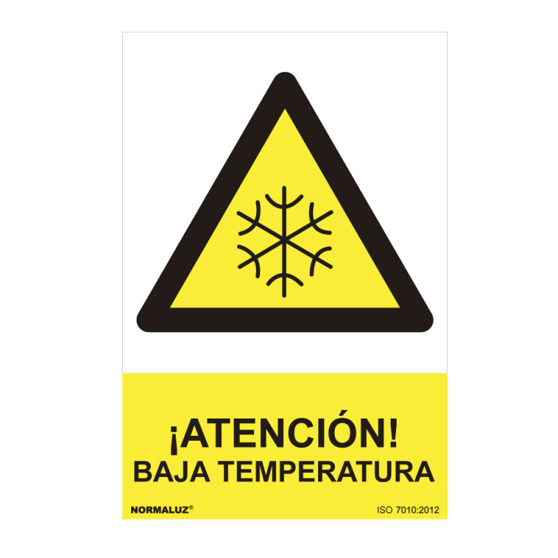 Cartel peligro "atencion baja temperatura" (pvc 0.7mm) 30x40cm normaluz Cartel peligro "atencion baja temperatura" (pvc 0.7mm) 30x40cm normaluz