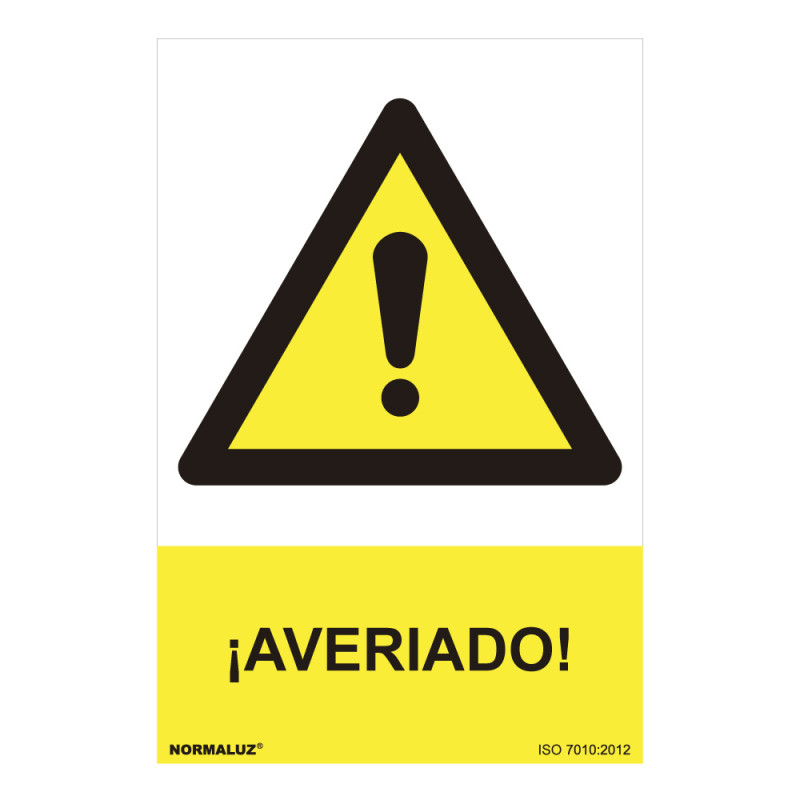 Cartel peligro "averiado" (pvc 0.7mm) 30x40cm normaluz Cartel peligro "averiado" (pvc 0.7mm) 30x40cm normaluz
