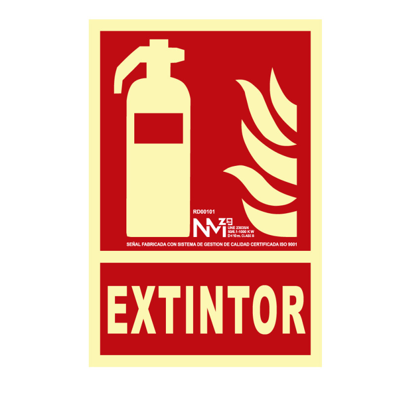 Cartel de extinción "extintor" clase b (pcv 0,7mm) 21x30cm normaluz Cartel de extinción "extintor" clase b (pcv 0,7mm) 21x30cm normaluz