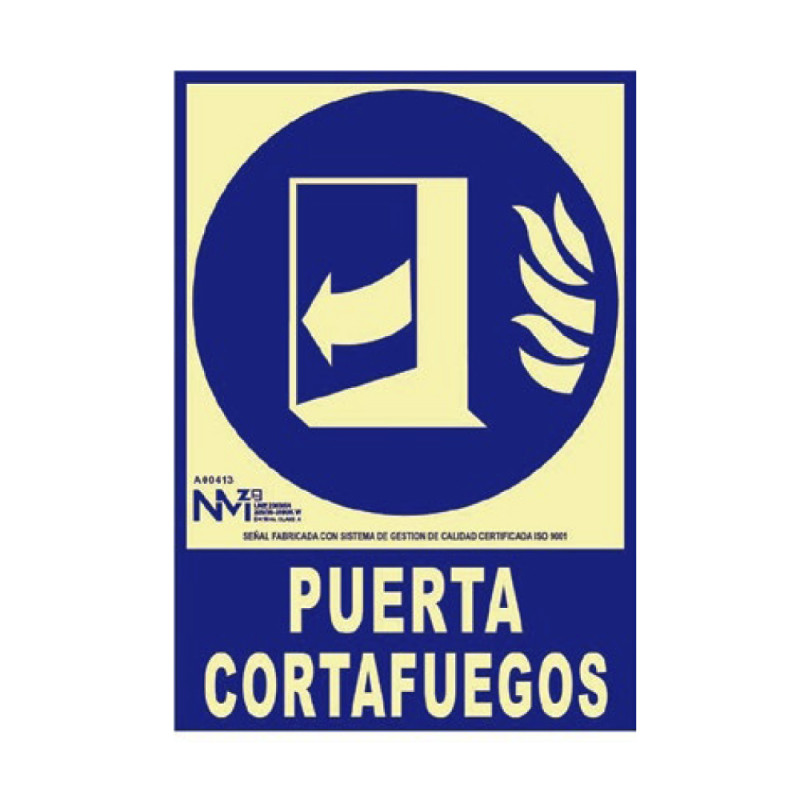 Cartel de extinción "puerta cortafuegos" clase b (pvc 0,7mm) 21x30cm normaluz Cartel de extinción "puerta cortafuegos" clase b (pvc 0,7mm) 21x30cm normaluz