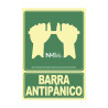 Cartel de evacuación "empujar barra para abrir puerta" clase b (pvc 0,7mm) 22.4x30cm normaluz