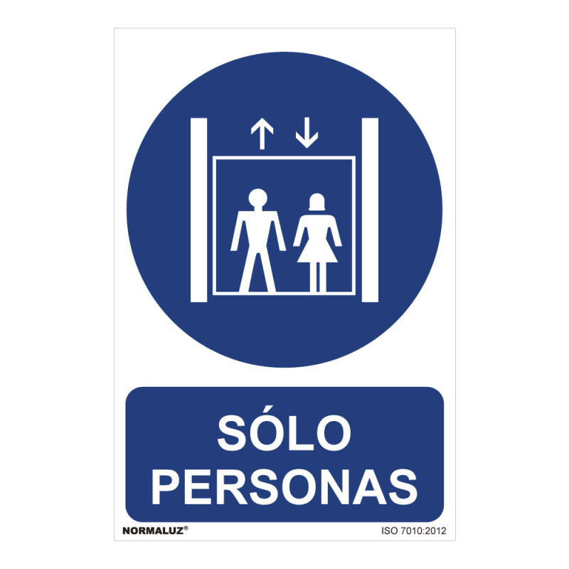 Cartel "solo personas" (pvc 0,7mm) 30x40cm normaluz Cartel "solo personas" (pvc 0,7mm) 30x40cm normaluz