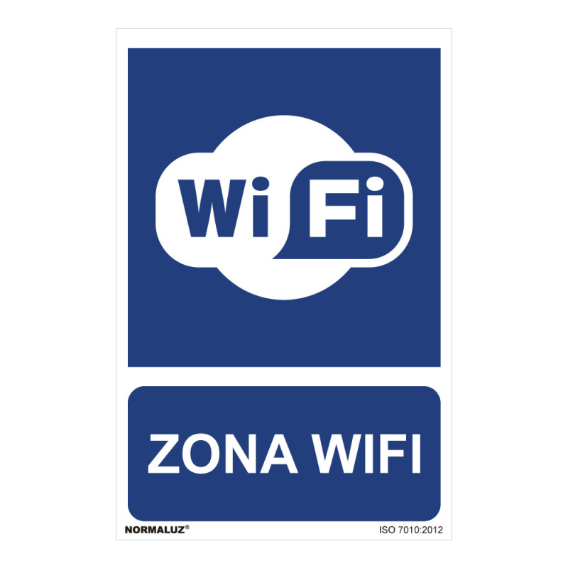 Cartel "zona wifi" (pvc 0,7mm) 30x40cm normaluz Cartel "zona wifi" (pvc 0,7mm) 30x40cm normaluz