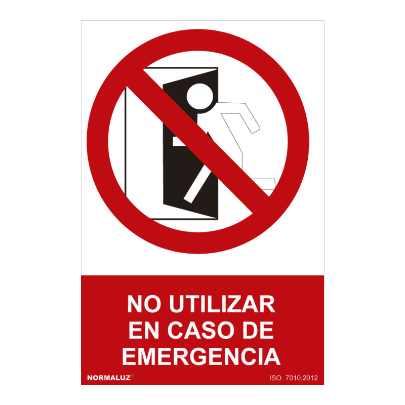 Señal prohibido "no utilizar en caso de emergencia" (pvc 0.7mm) 30x40cm normaluz Señal prohibido "no utilizar en caso de emergencia" (pvc 0.7mm) 30x40cm normaluz