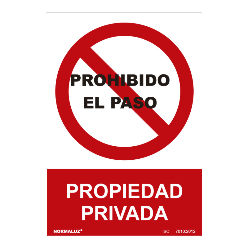 Señal prohibido "prohibido el paso propiedad privada" (pvc 0.7mm) 30x40cm normaluz Señal prohibido "prohibido el paso propiedad privada" (pvc 0.7mm) 30x40cm normaluz