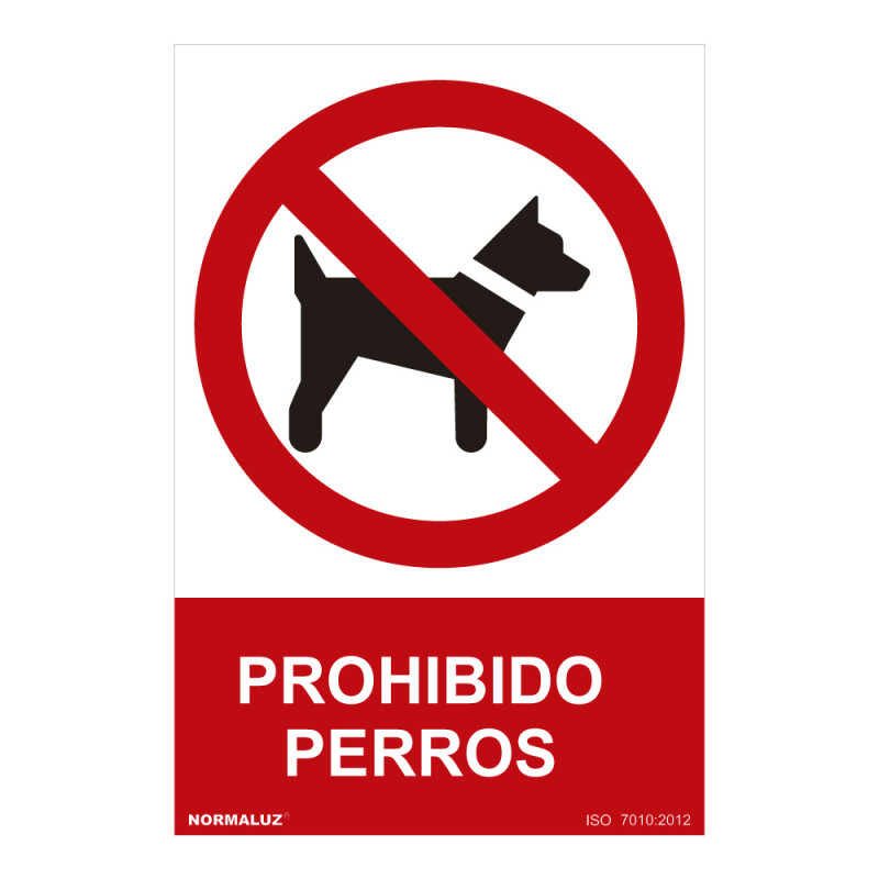 Señal prohibido "prohibido perros" (pvc 0.7mm) 30x40cm normaluz Señal prohibido "prohibido perros" (pvc 0.7mm) 30x40cm normaluz