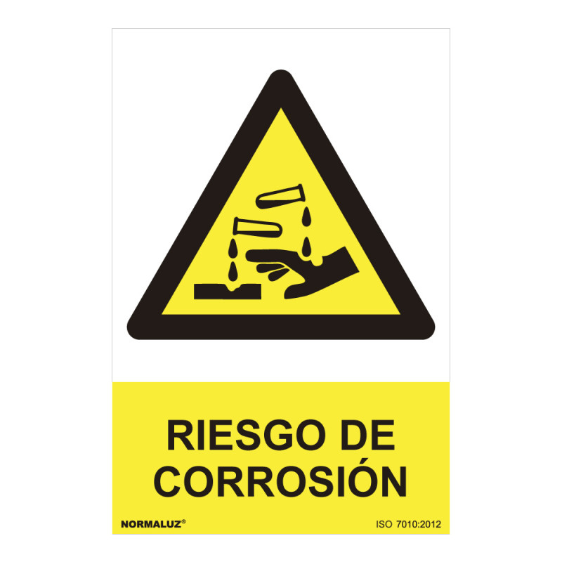 Cartel peligro "riesgo de corrosion" (pvc 0.7mm) 30x40cm normaluz Cartel peligro "riesgo de corrosion" (pvc 0.7mm) 30x40cm normaluz