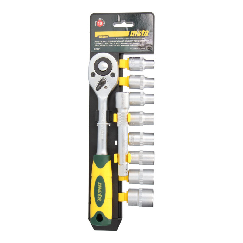 Juego bocallaves punta torx hembra 1/2" (10 pcs.) ek631 mota Juego bocallaves punta torx hembra 1/2" (10 pcs.) ek631 mota