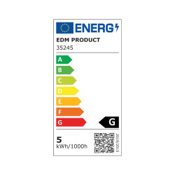 Bombilla dicroica led mr16 (gu5.3) 5 w 12 v 450 lm 3200 k luz calida ø5 x 5 cm