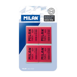 Blister con 4 gomas de borrar de nata 624 milan