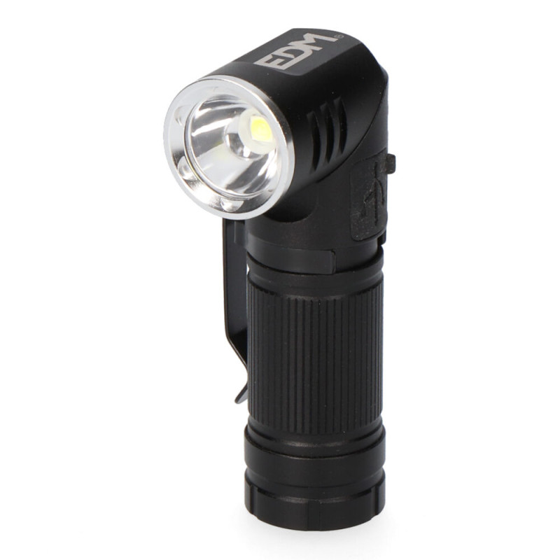Linterna mini led 8w 450 lm. cuerpo aluminio, cabezal direccionable. recargable Linterna mini led 8w 450 lm. cuerpo aluminio, cabezal direccionable. recargable