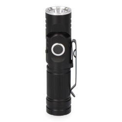 Linterna mini led 8w 450 lm. cuerpo aluminio, cabezal direccionable. recargable