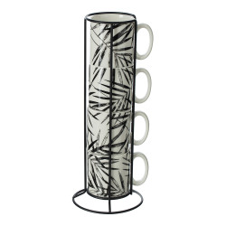 Juego de 4 tazas modelo "mug on rack" colores surtidos