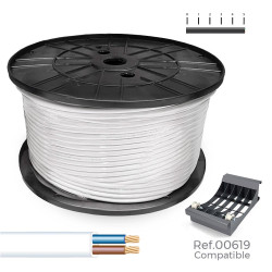 Manguera plana h03vvh2-f 2 x 0,75 mm² blanca, 700 m. (bobina grande)