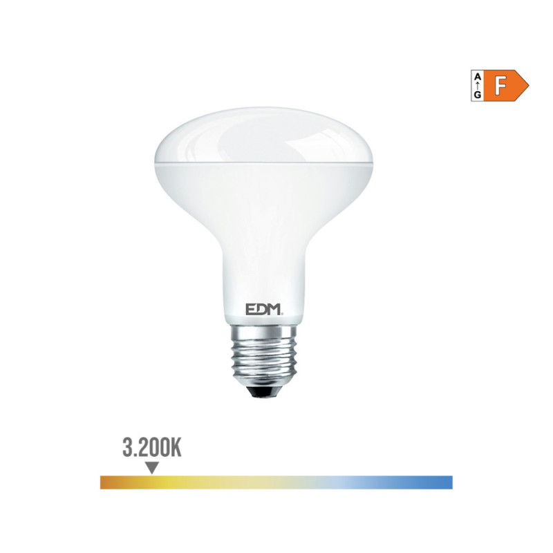 Bombilla reflectora led r80 e27 10 w 932 lm 3200 k luz calida ø8 x 11 cm Bombilla reflectora led r80 e27 10 w 932 lm 3200 k luz calida ø8 x 11 cm