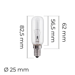 Bombilla incandescente tubular transparente 25 w e14