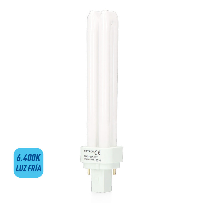 Bombilla bajo consumo g24d-3 2-pins 26 w 1750 lm 6400 k luz fria 169 mm Bombilla bajo consumo g24d-3 2-pins 26 w 1750 lm 6400 k luz fria 169 mm