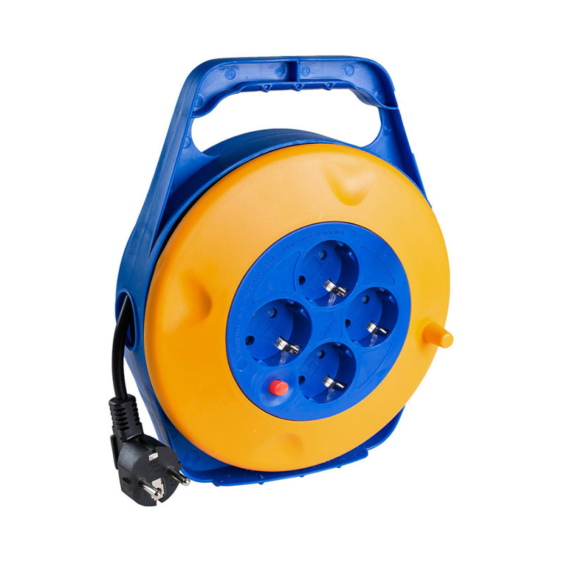 Enrollacables 10 m 3 g 1,50mm² 4 tomas bipolares con t/tl Enrollacables 10 m 3 g 1,50mm² 4 tomas bipolares con t/tl