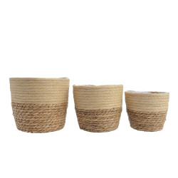 Conjunto de 3 cestos de yute ø20x17cm