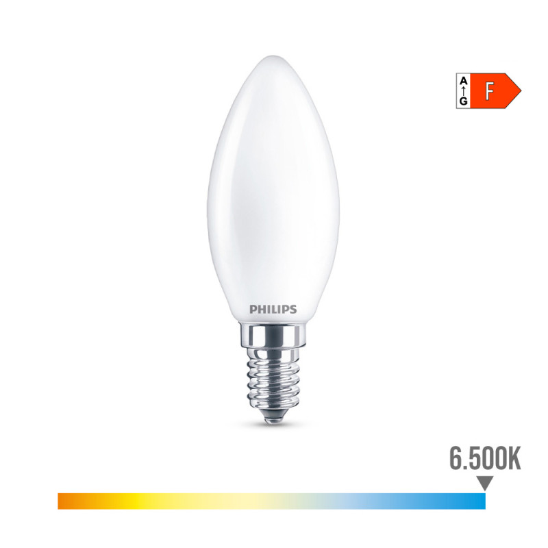 Bombilla vela led e14 4,3 w 470 lm 6500 k luz fria ø3,5 x 9,7 cm Bombilla vela led e14 4,3 w 470 lm 6500 k luz fria ø3,5 x 9,7 cm