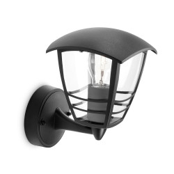 Aplique 1 x 60 w modelo creek negro 20 x 3,5 x 17,5 cm
