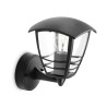 Aplique 1 x 60 w modelo creek negro 20 x 3,5 x 17,5 cm