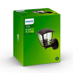 Aplique 1 x 60 w modelo creek negro 20 x 3,5 x 17,5 cm