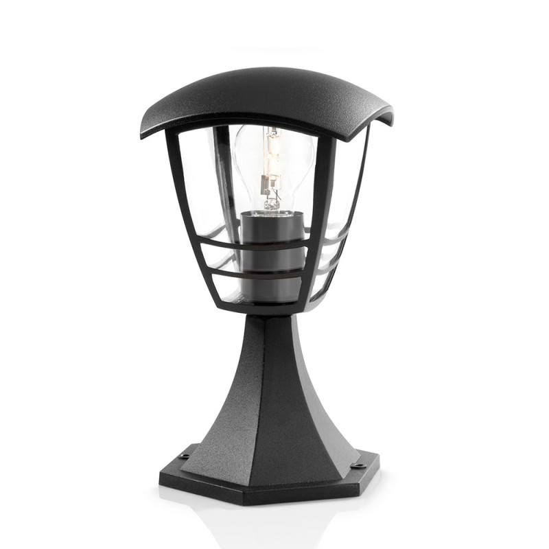 Aplique sobre muro 1 x 60 w modelo creek negro 17,5 x 30 x 17,5 cm Aplique sobre muro 1 x 60 w modelo creek negro 17,5 x 30 x 17,5 cm