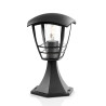 Aplique sobre muro 1 x 60 w modelo creek negro 17,5 x 30 x 17,5 cm