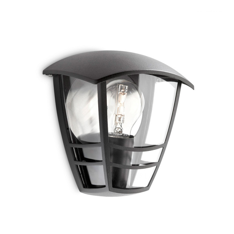 Aplique 1 x 60 w modelo creek negro 13 x 19,5 x 18 cm Aplique 1 x 60 w modelo creek negro 13 x 19,5 x 18 cm