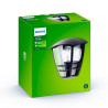 Aplique 1 x 60 w modelo creek negro 13 x 19,5 x 18 cm