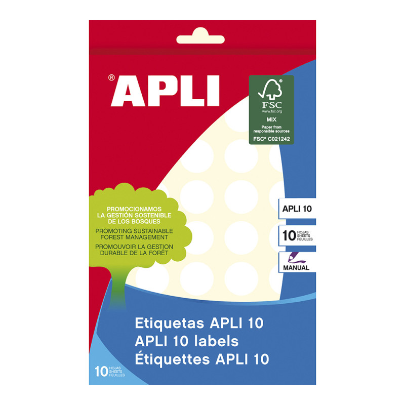 Blister 400 unid. gomets redondos blancos ø19mm Blister 400 unid. gomets redondos blancos ø19mm