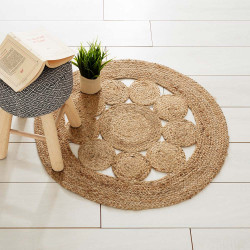 Alfombra calada de yute ø80cm