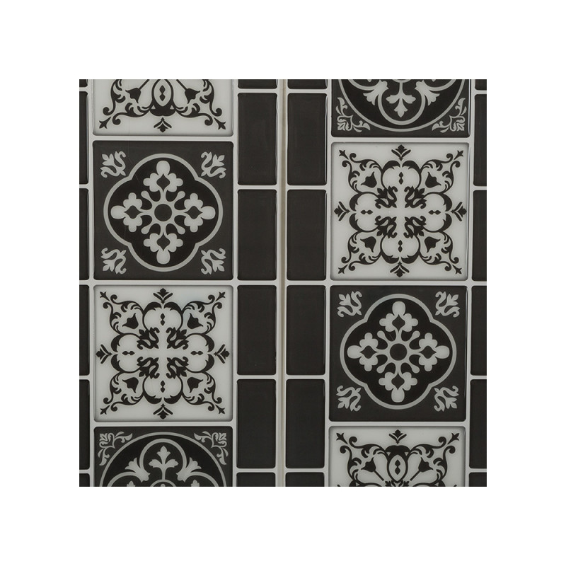 Pack 2 sticker decorativo modelo azulejo negro 30,5x25x0.3cm Pack 2 sticker decorativo modelo azulejo negro 30,5x25x0.3cm