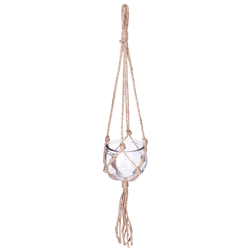 Bola de cristal y colgante de yute ø10.5cm Bola de cristal y colgante de yute ø10.5cm