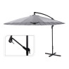 Parasol excéntrico gris 180 gr / m² altura maxima 3 m ø300 cm
