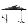 Parasol excéntrico antracita 180 gr / m² altura maxima 3 m ø300 cm