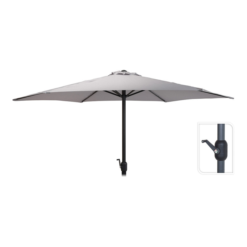 Parasol ø300cm altura maxima 248cm color: gris claro Parasol ø300cm altura maxima 248cm color: gris claro