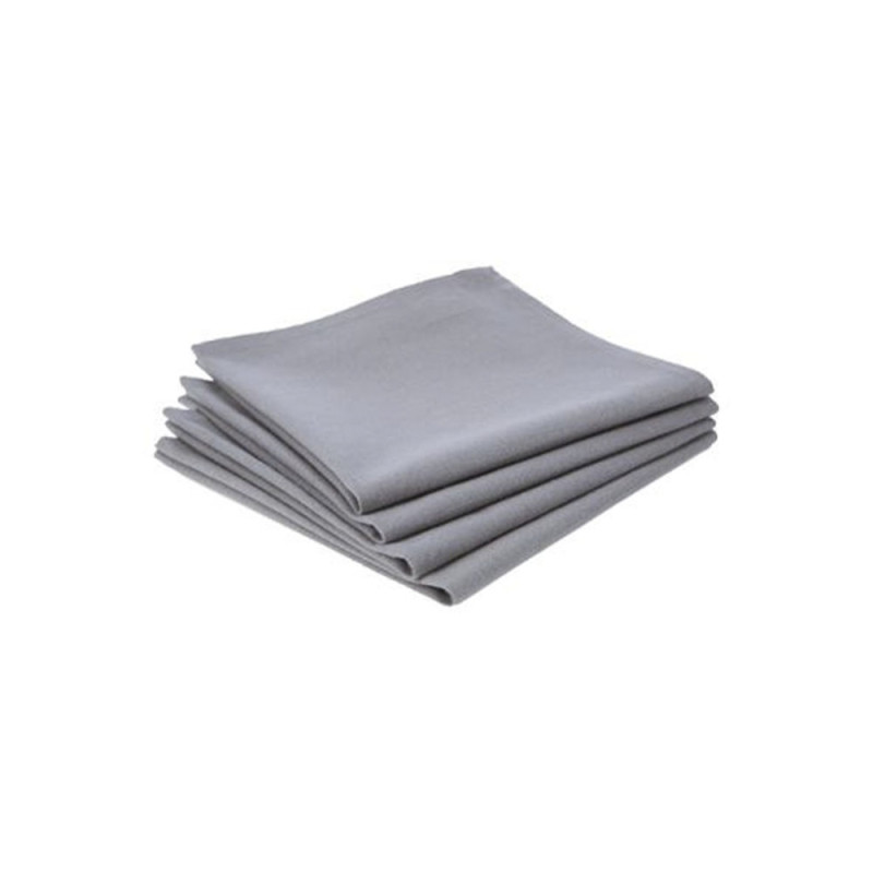 Pack 4 servilletas de algodón color gris 40 x 40 cm Pack 4 servilletas de algodón color gris 40 x 40 cm