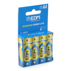 Pila edm alkalina long life aa - lr06 1,5v (blister 4 uds) ø14,5x50,5mm