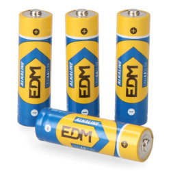 Pila edm alkalina long life aa - lr06 1,5v (blister 4 uds) ø14,5x50,5mm