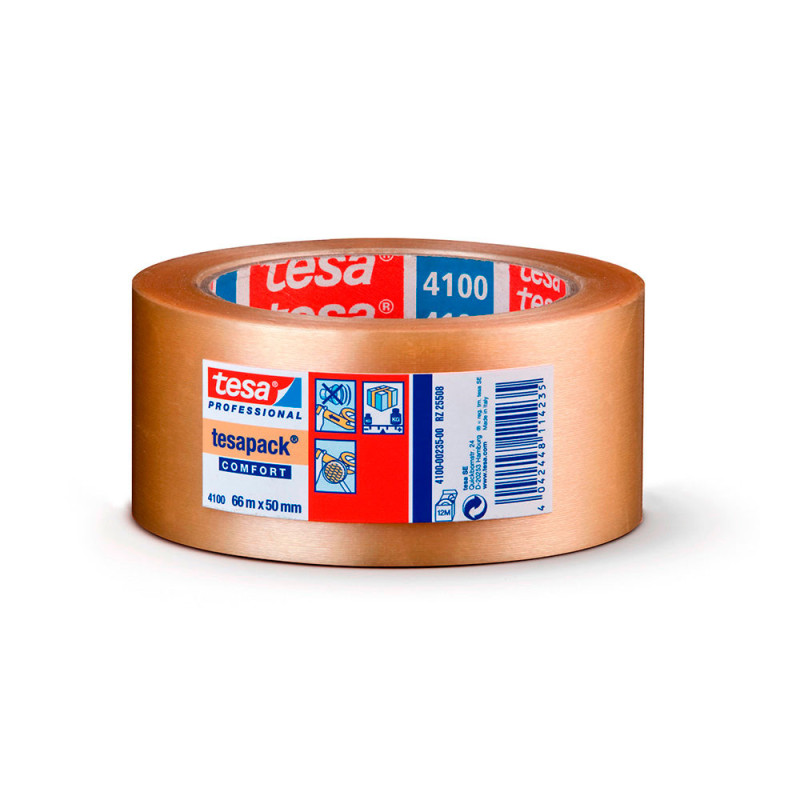 Cinta de embalar pvc rugoso transparente 66m x 50mm 4100 tesa Cinta de embalar pvc rugoso transparente 66m x 50mm 4100 tesa