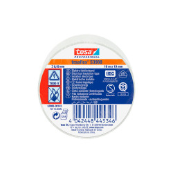 Cinta aislante homologada blanca 10 m x 19 mm